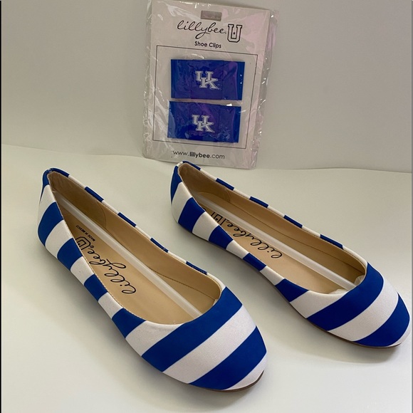 lillybee Kentucky Wildcats Striped Flats - Picture 1 of 9